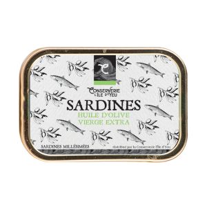 Image montrant une boite de sardines millésimées à l'huile d'olive - 115g