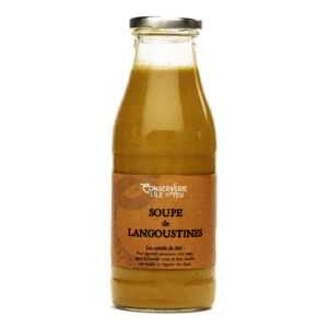 Image descriptive de la soupe de langoustines (15%) de l'Ile d'Yeu en bouteille.