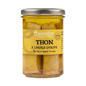 Image montrant le thon blanc à l'huile d'olive de la conserverie de l'Ile d'Yeu - 190g