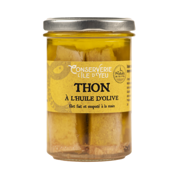 Image montrant le thon blanc à l'huile d'olive de la conserverie de l'Ile d'Yeu - 190g